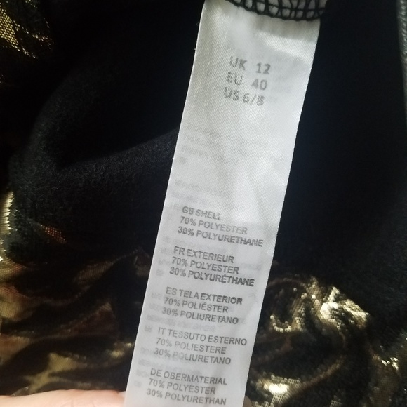 Black & gold floral baroque pencil skirt size 6-8 - Picture 6 of 6